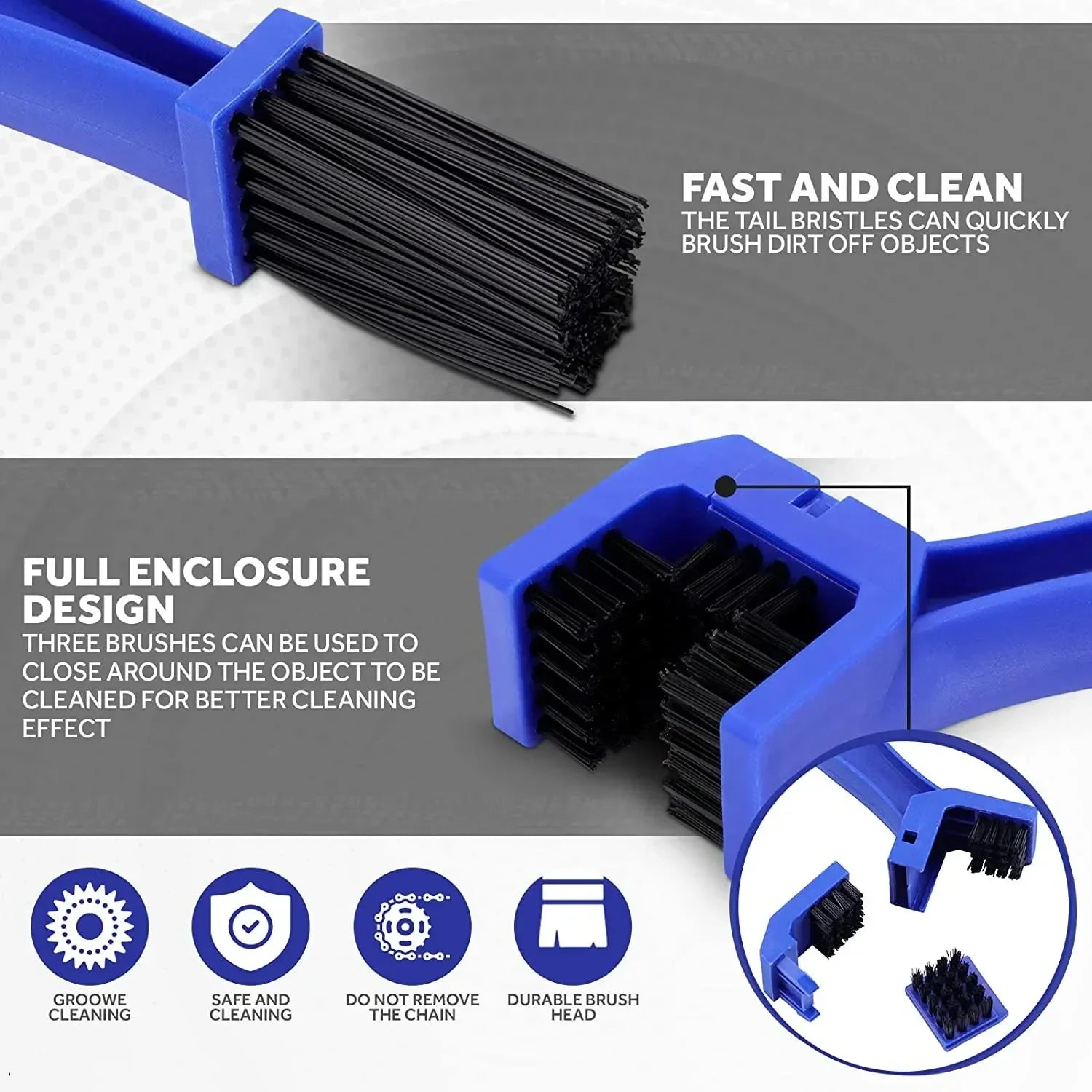 Universal Motorcycle Chain & Gear Dirt Cleaning Brush – For BMW Honda Yamaha KTM Kawasaki Suzuki